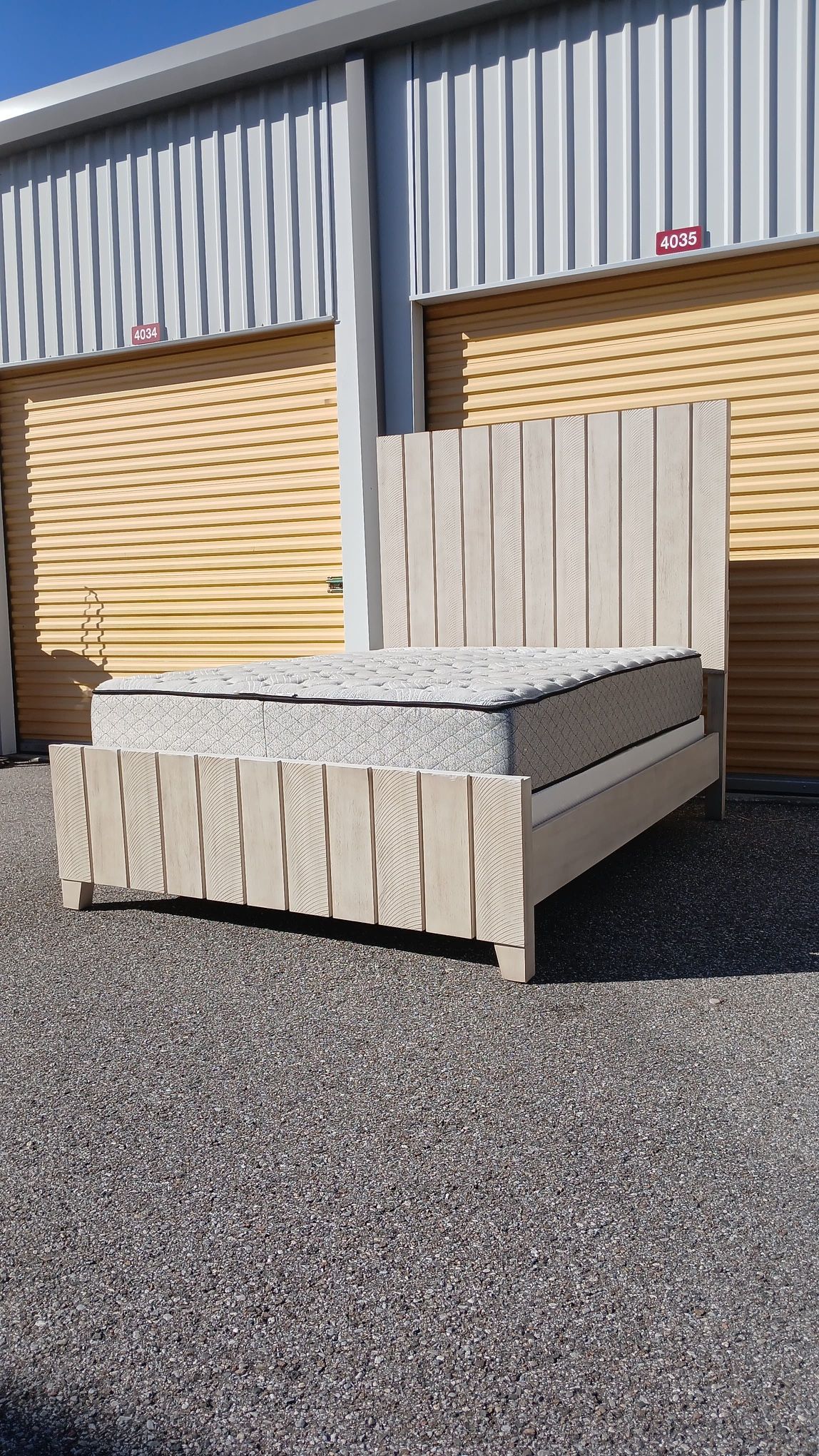 Queen Wood Bed Set β Includes Bed Frame, Box Spring & Mattress