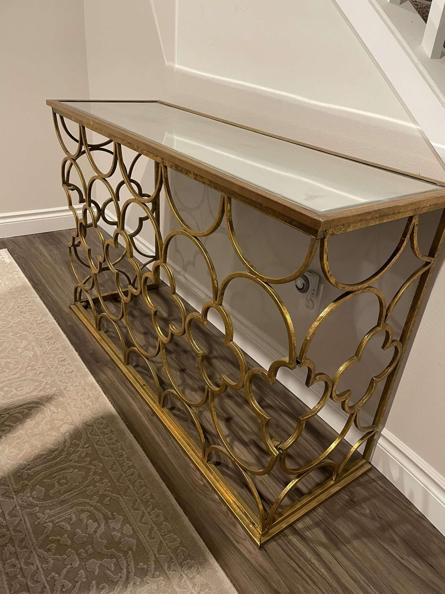 Occasional Table - Gold Accent With Mirror Top