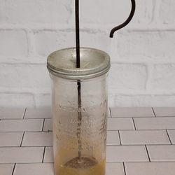 Vintage Wesson Oil Mayonnaise Maker Mixer w/Recipe Embossed on Glass Antique
