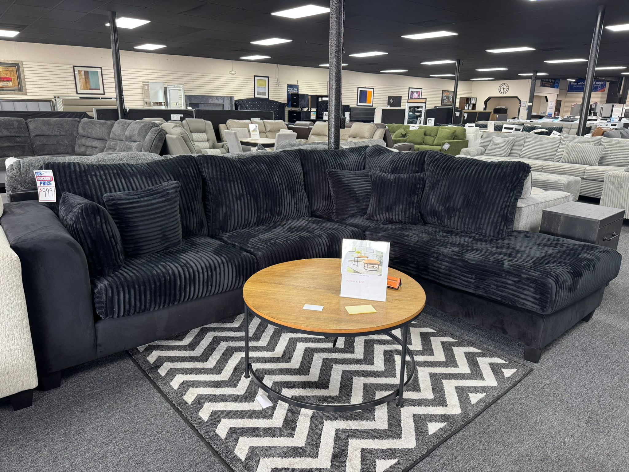 New Black L Shape 2 Tone Sectional. Delivery & Set Up Available