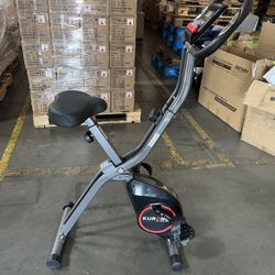 KURONO Stationary Exercise Bike for Home Workout | 2024 Upgraded 4 IN 1 Foldable Indoor Cycling Bike for Seniors | 330LB Capacity, 16-Level Magnetic R