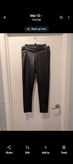 NEW!! Shein Black Faux Leather Wide Banded Leggings (Women's 4XL)