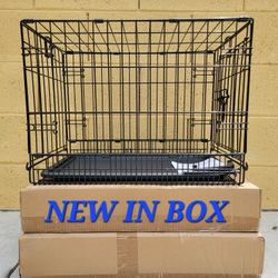 Brand New In Box Sml'md Dog Crate & Tray 2 Door 24"x18"x21 Foldable Cat Cage Pet Kennel Animal Carrier 