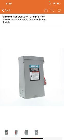 Siemens General Duty 30 Amp 2-Pole 3-Wire 240-Volt Fusible Outdoor Safety Switch