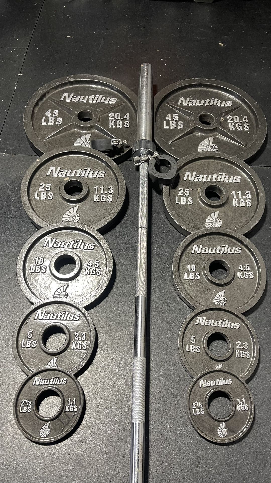 OLYMPIC WEIGHTS AND BAR