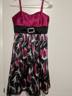 Hot pink and black dress size 1
