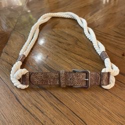 Stylish Women’s Cream and Brown Rope Belt