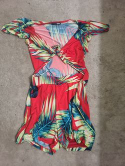 Flower Red Romper