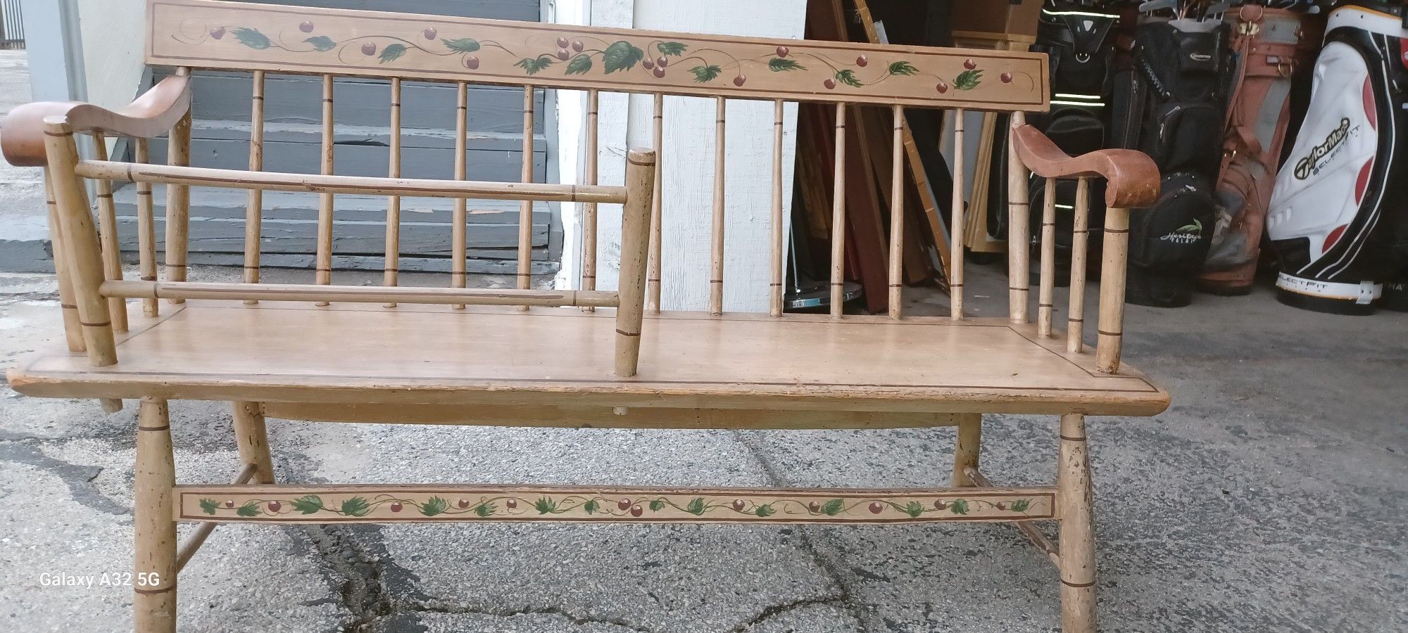 ANTIQUE BENCH, CONSOLE, BAMBOO CART, ROLLING STORAGE, PRICED BELOW