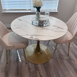 Marble Like White & Grey Dining Table (Table Only)