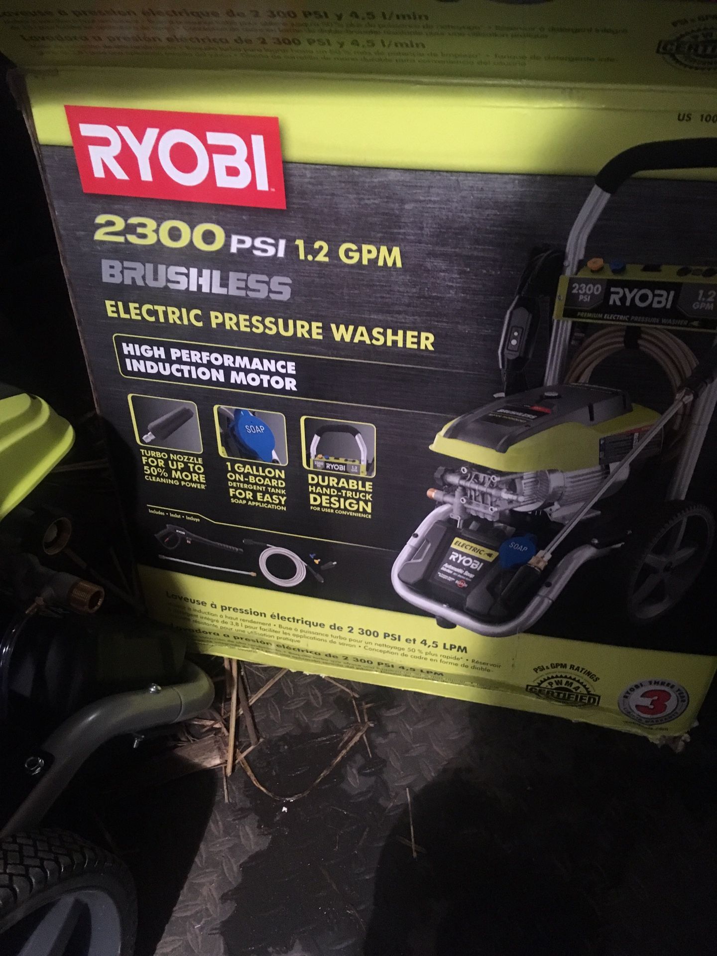 RYOBI 2300psi electric pressure washer