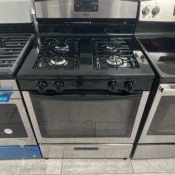 Amana 30 Inch Gas Stove Four Burners Stainless Steel 