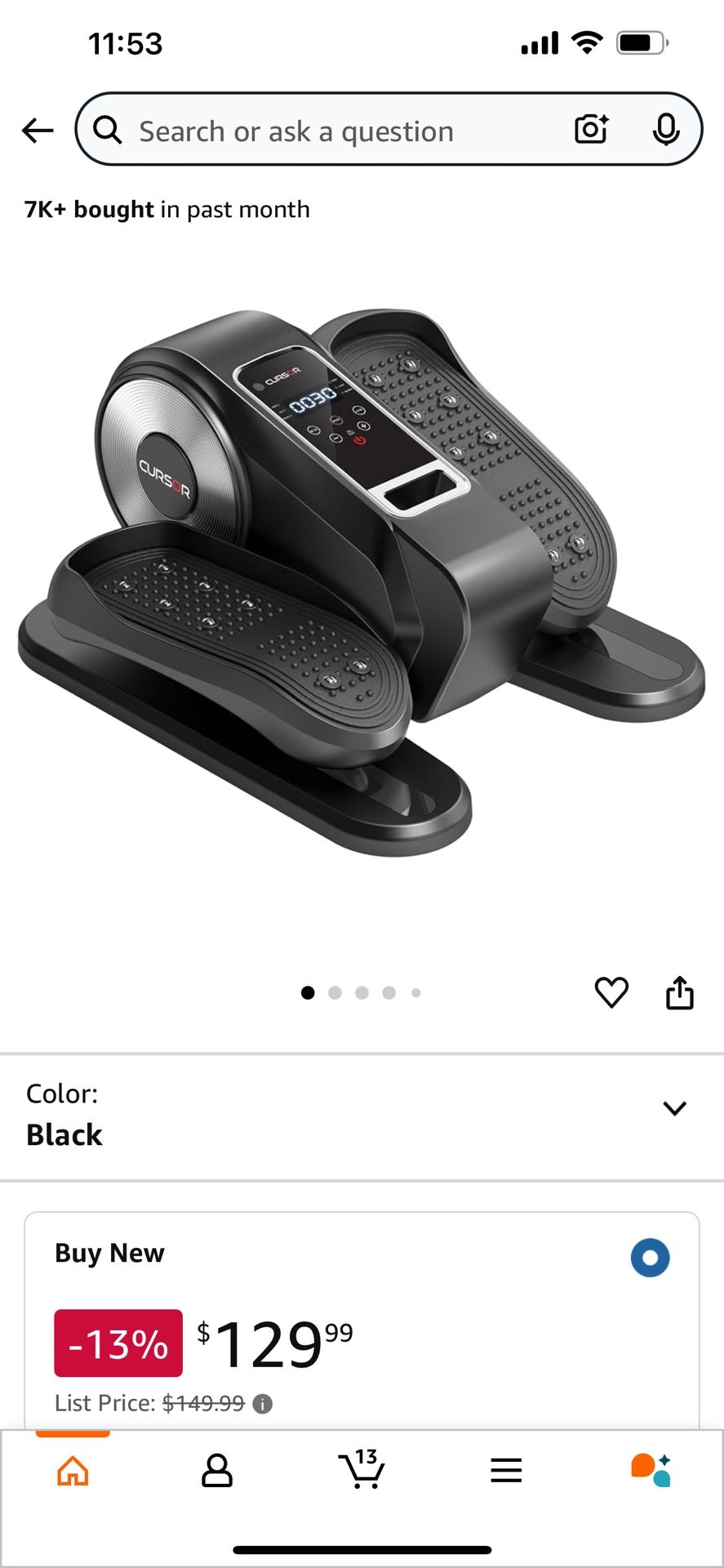 Under Desk Elliptical Machine, Electric Seated Pedal Exerciser, Mini Ellipse Leg Exerciser with Remoter, 12 Level Speeds, Forward & Reverse Direction,