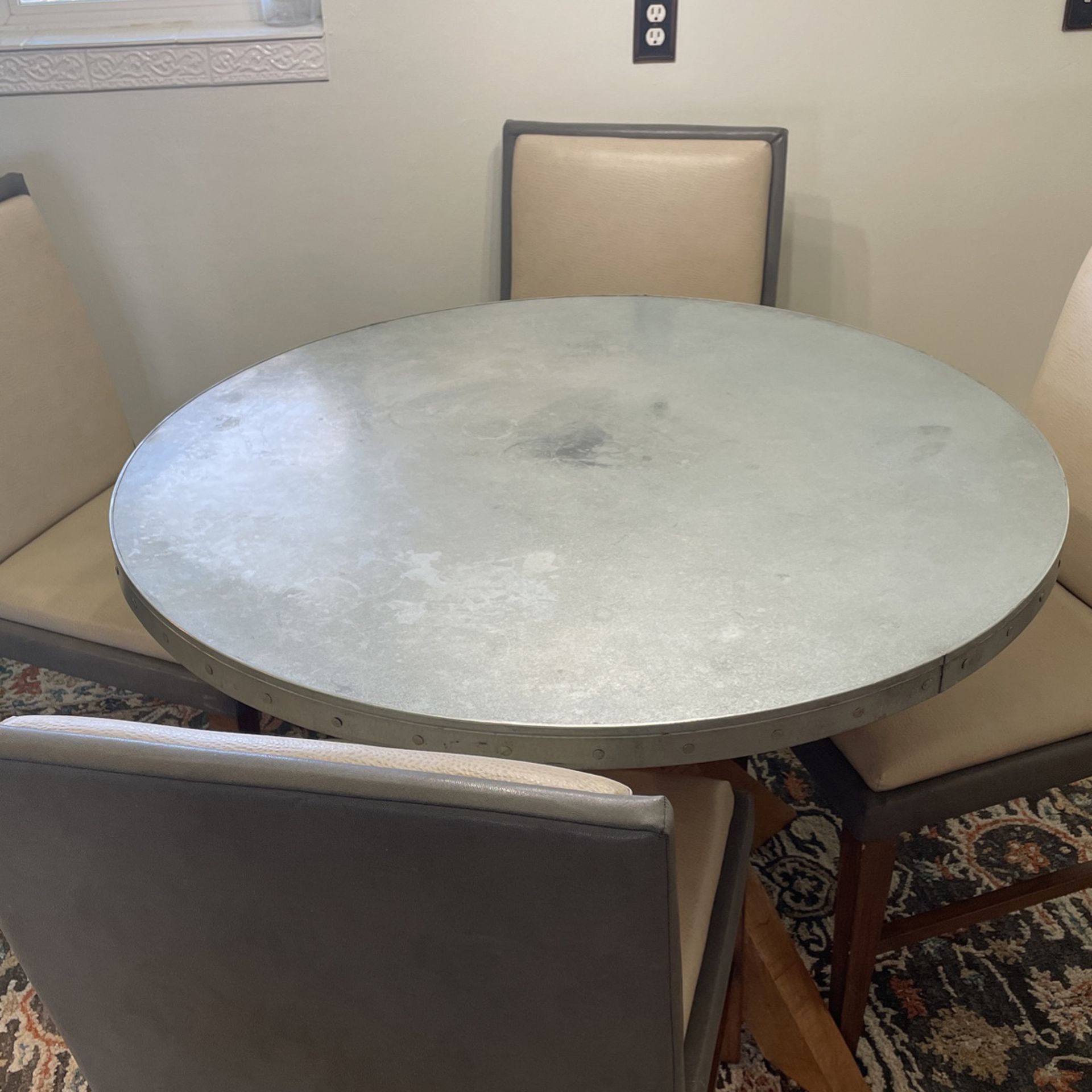 Beautiful Zinc Top Kitchen Table And Chairs