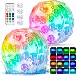 Pool Lights, Battery Operated Submersible LED Pool Lights for Hot Tub (2-Pack)