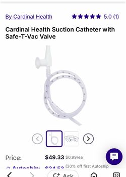 Cardinal Health Suction Catheter with Safe-T-Vac Valve