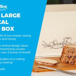 🍞 Farmhouse Bread Bin + Bamboo Cutting Board Lid