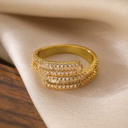 18k Gold Plated Womens Ring Size 8