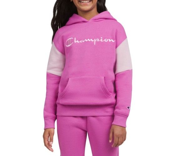 New Kids Champion Logo Fleece Hoodie Pink Xs 4/5