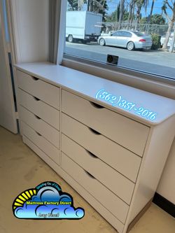 White Katy eight drawer dresser chest mueble gaveta
