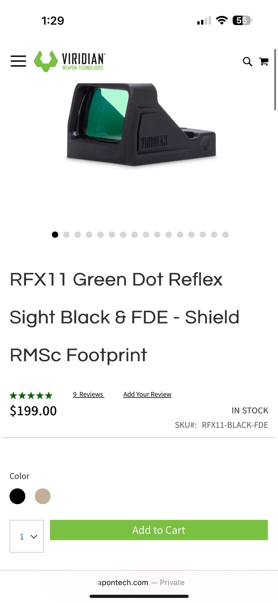viridian green dot