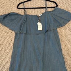 Denim Dress Off The Shoulder 