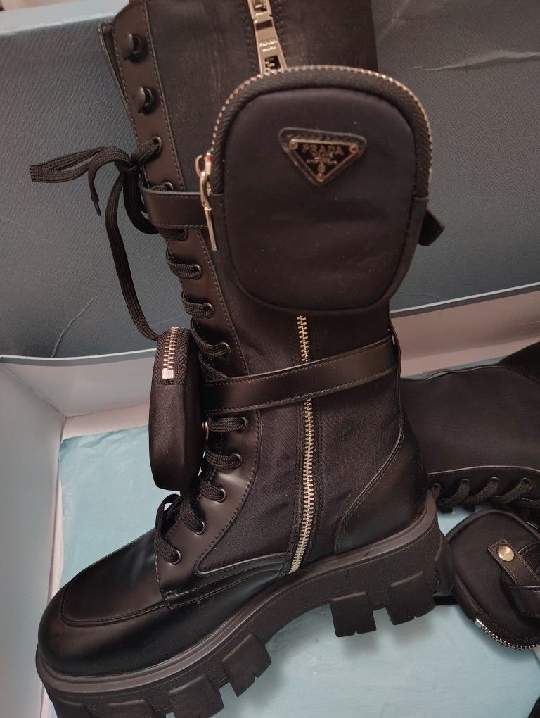 Women's  Black Prada Boots Retails At $900