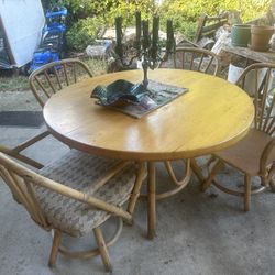 Rattan Table & Chairs