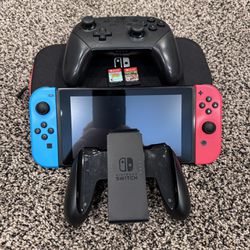 Nintendo Switch with Games and Pro Controller
