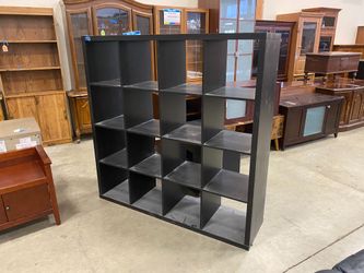Black Wood 4x4 Cubbie Shelf
