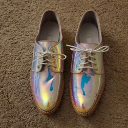 Miista Holographic Oxford Shoes Size 10