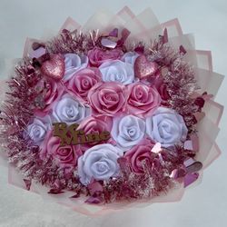 Valentine’s “Be Mine” Pink and White bouquet