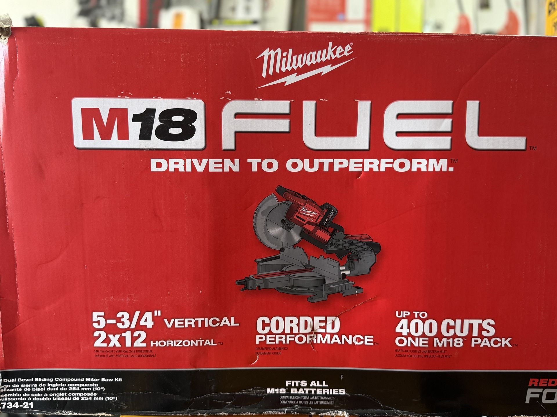 Milwaukee M18 FUEL 18V Lithium-Ion Brushless Cordless 10 in. Dual Bevel Sliding Compound Miter Saw (Tool-Only) USED LIKE NEW