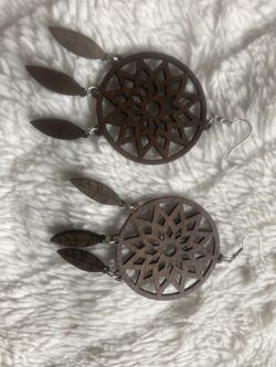  Women Natural Wood Earrings Lightweight Ethnic  Earrings Jewelry