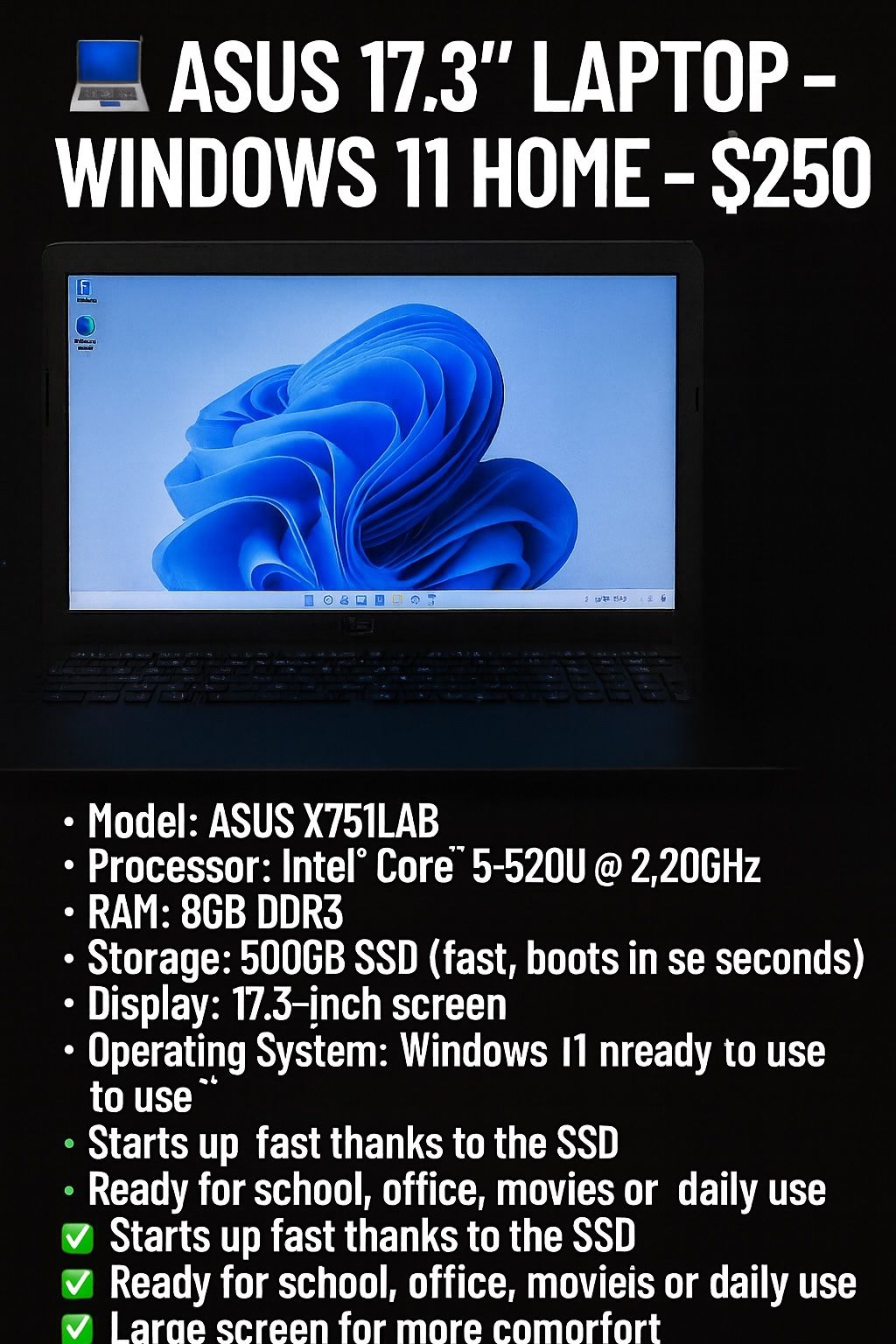 Laptop for sale