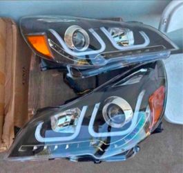 10-14 Subaru Outback Legacy LED DRL Projector Headlights Luces Calaveras Micas Faros Faroles Headlamps
