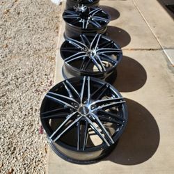 MKW 20" Wheels, 20x8.5, Gloss Black Machined