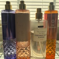 Fragrance Lot Of 4 1) Victoria Secret Coconut Milk And Rose 2) Fiji Sunshine 3) Starlight Night Almost Full 4) Bath And Body Works not full  