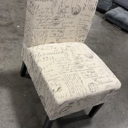 #041507 Armless Accent Chair Letter Print Fabric Living Room Chairs Single Sofa #591721