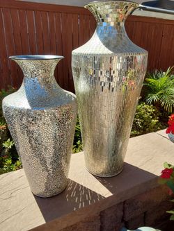 Silver Mosaic vases