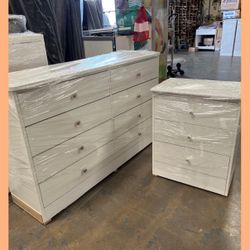 8 drawers dresser and nightstand  / Eight drawers dresser and nightstand