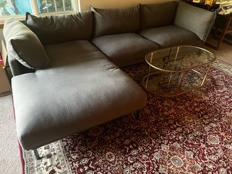Gray Fabric Sectional Sofa with Chaise