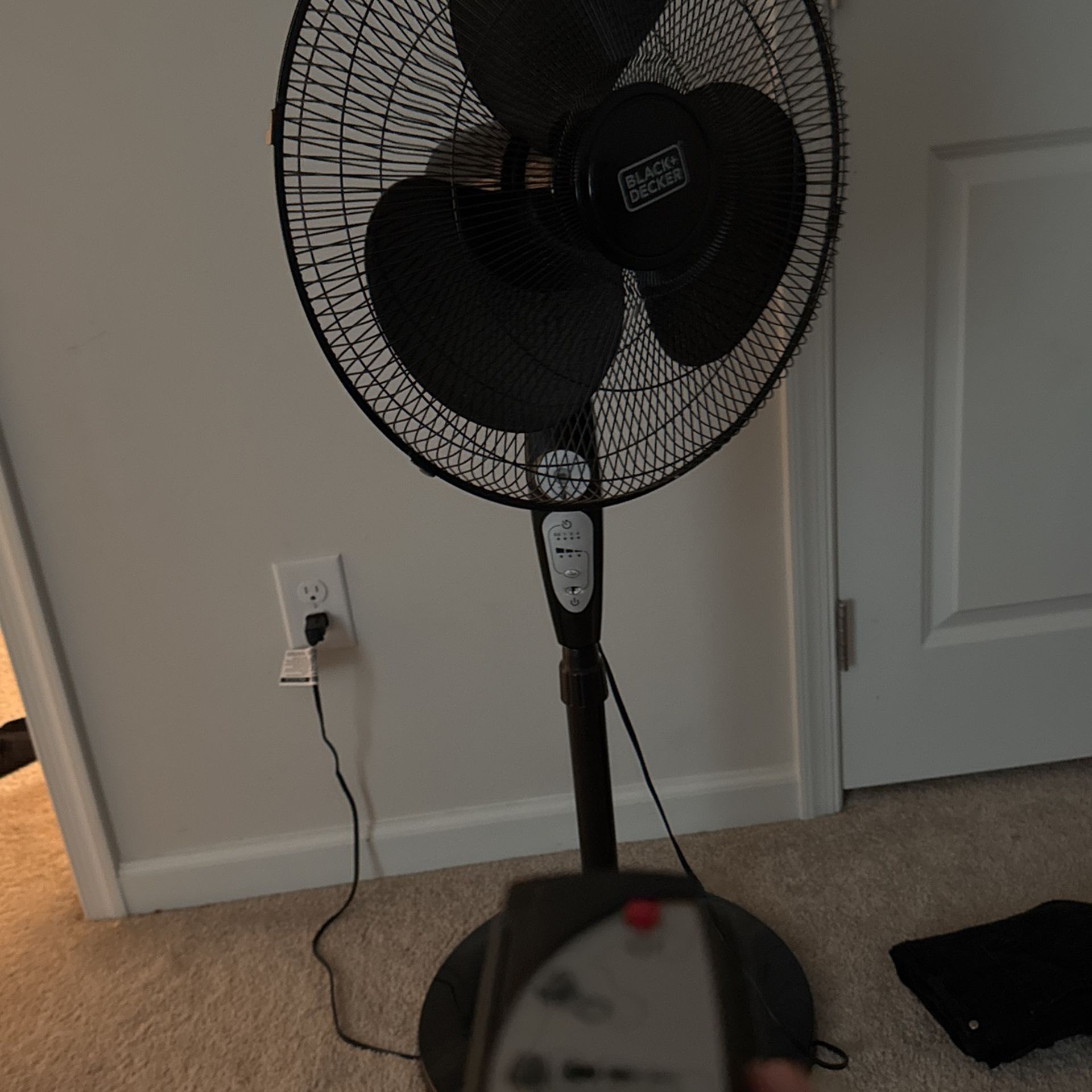 Black Fan Remote Controlled 90°. Turning Angle.