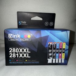 E-ZInk High Yield 5 Color Value Pack Printer Ink for Canon PGI-280XXL CLI-281XXL