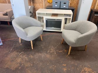 Brand new set of 2 accents chairs gray color dimensions pictures