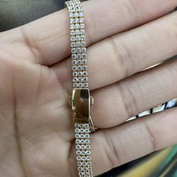 14k CZ Stone Tennis Bracelet 