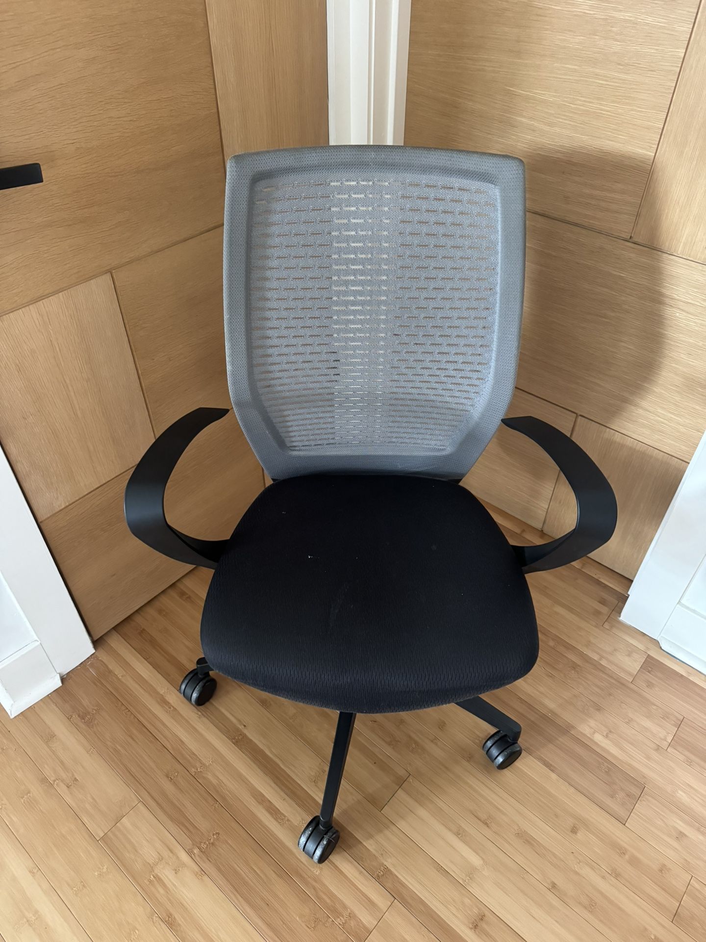 Comfortable Black and Gray Desk Chair with Lumbar Support
