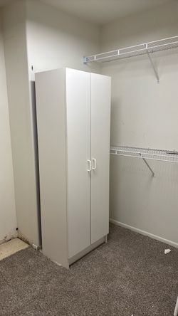 White Freestanding 6-Shelf Cabinet