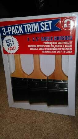 3 pk. Paint Brushes Trim Set* 2.5 Angle Brushes* NEW in pk. - $6