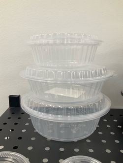 16 oz / 24 oz / 36 oz  microwaveable plastic bowls clear